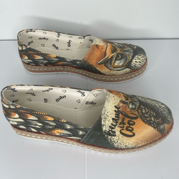 Goby Owl Print Slip-On Shoes - Picture 3 of 5